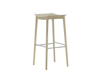 SMILE BQ0329 / BQ0351 - High beech barstool with footrest by Andreu World - view 2